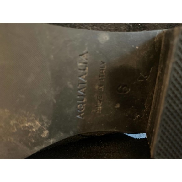 Aquatalia woman’s suede leather ankle boot size 6 black suede zip side sm heal - Picture 13 of 16